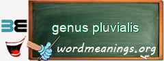 WordMeaning blackboard for genus pluvialis